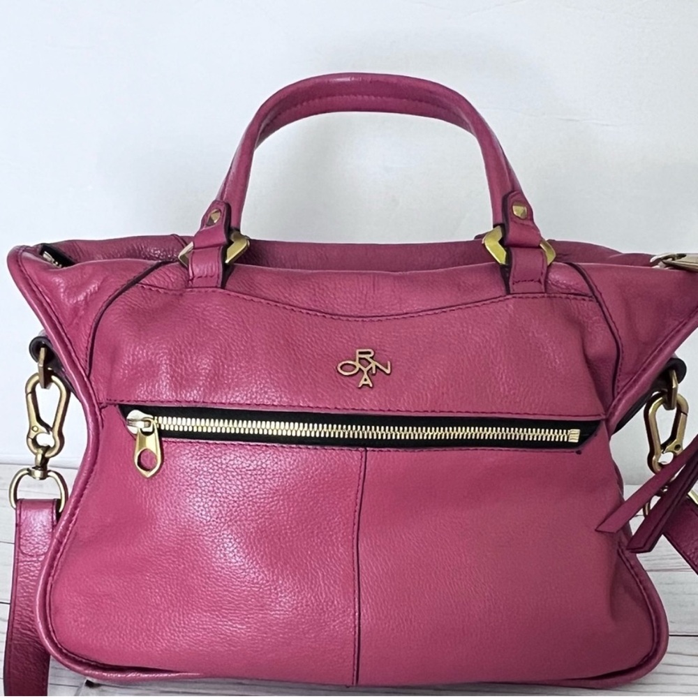 orYANY Dusty Rosy Tumbled Leather Top Handle Crossbody Strap Satchel